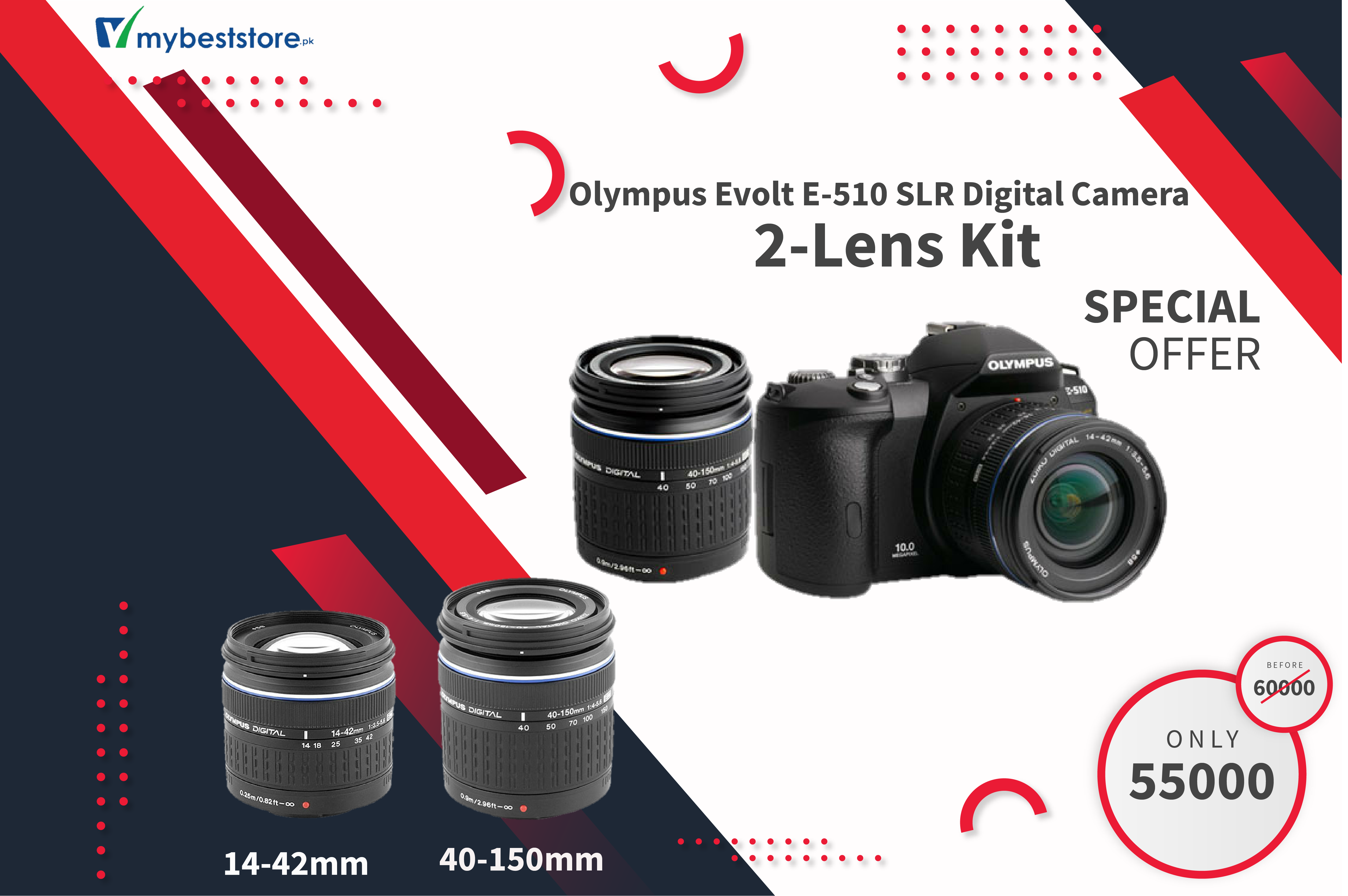 Olympus Evolt E-510 SLR Digital Camera 2-Lens Kit