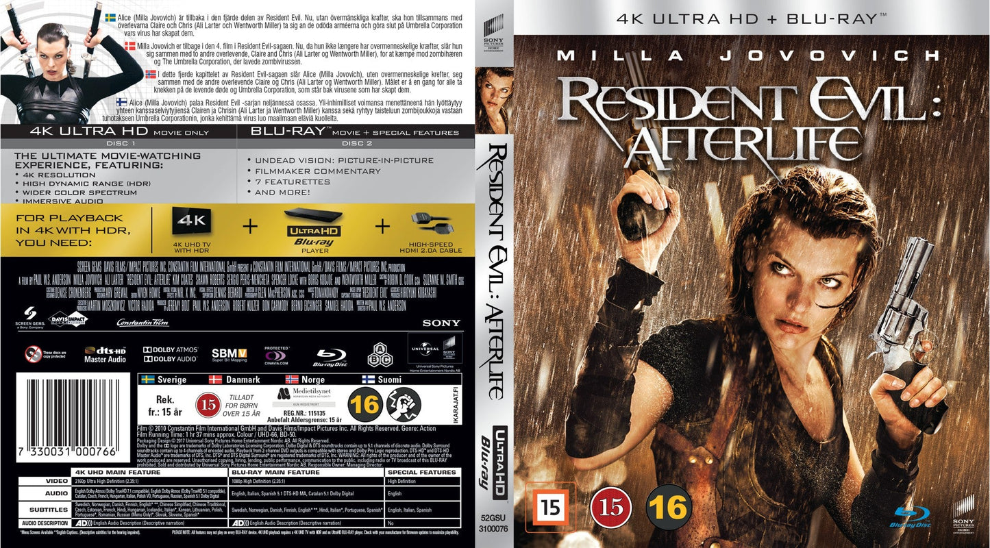 Resident Evil: Afterlife  4K Ultra HD   Blu-ray