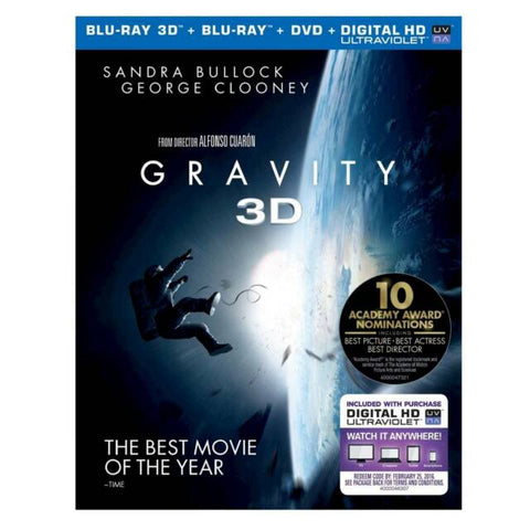 Gravity [Blu-ray 3D + Blu-ray + DVD + Digital Ultraviolet Copy] (Bilingual)