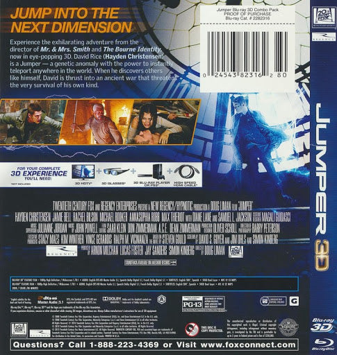 Jumper 3D Blu-ray